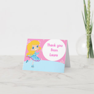 Tarjeta De Agradecimiento Ice Skating Girl Birthday Thank You Note Card