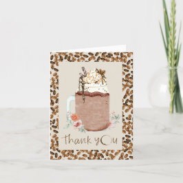 Tarjeta De Agradecimiento Iced Coffs Beans Floral Baby Shower Gracias