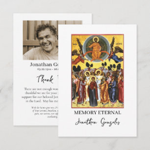 Tarjeta De Agradecimiento Icono cristiano ortodoxo memorial fotográfico     