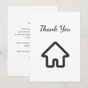 Tarjeta De Agradecimiento Icono de casa de bienes raíces comprador