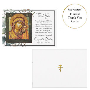 Tarjeta De Agradecimiento Icono funerario del Niño Jesús Theotokos