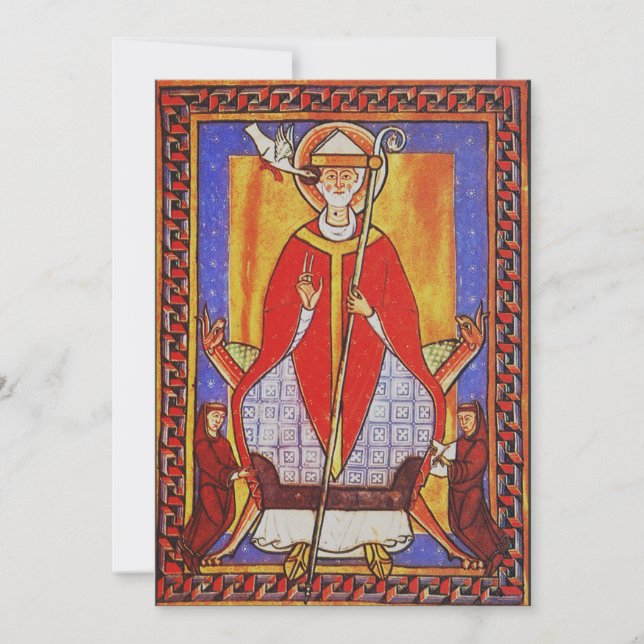 Tarjeta De Agradecimiento Icono medieval de San Gregorio Magno (Anverso)