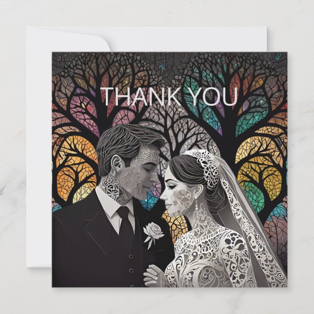 Tarjeta De Agradecimiento ideas y regalos bodas (Anverso)