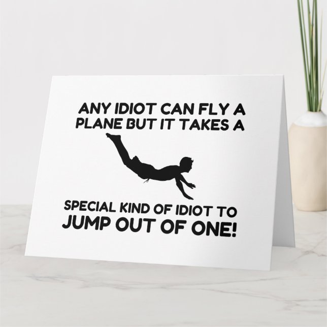 TARJETA DE AGRADECIMIENTO IDIOT SKYDIVING (Anverso)