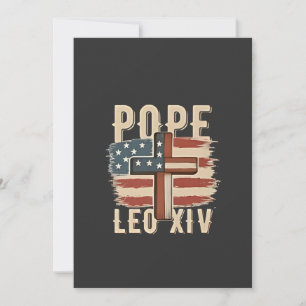 Tarjeta De Agradecimiento Iglesia Cristiana del Papa León XIV Bandera de los