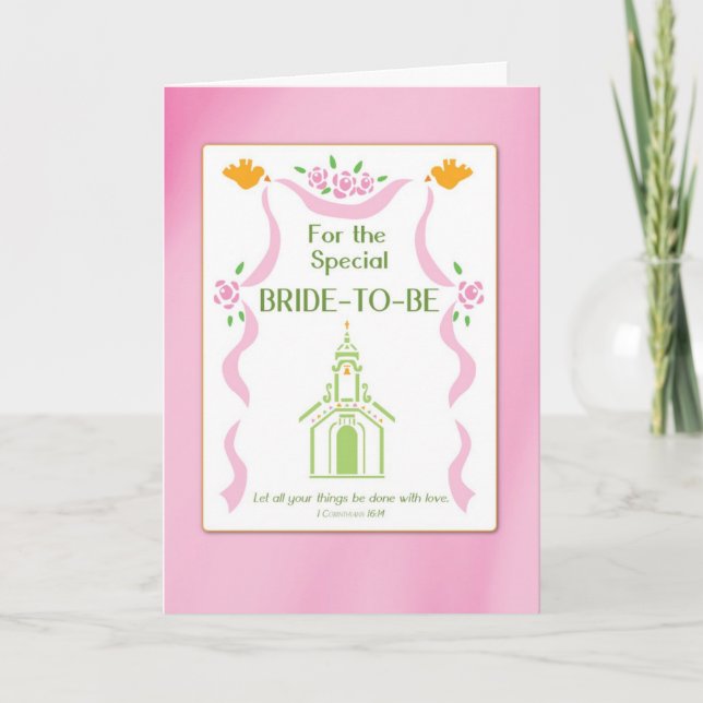 Tarjeta De Agradecimiento Iglesia de la ducha de novia Religiosa (Anverso)