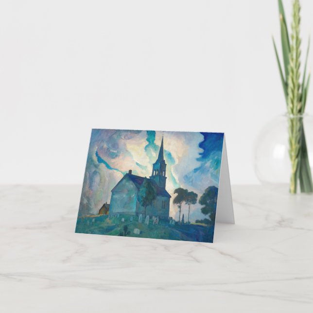 Tarjeta De Agradecimiento Iglesia de Ridge por Newell Convers Wyeth (Anverso)