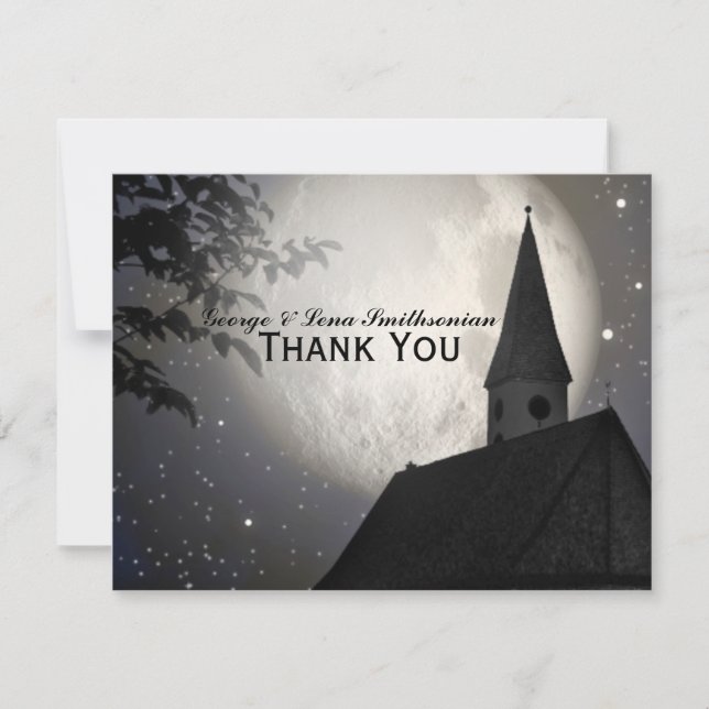 Tarjeta De Agradecimiento Iglesia del País de la Luna de la Noche (Anverso)