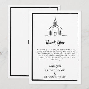 Tarjeta De Agradecimiento Iglesia Dibujada a Mano Tradicional Caprichosa Bod