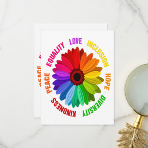 Tarjeta De Agradecimiento Igualdad Amor Inclusión Esperanza Diversidad Amabi