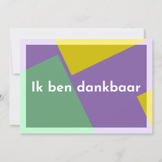 Tarjeta De Agradecimiento "Ik ben dankbaar" (Anverso)