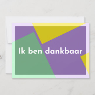 Tarjeta De Agradecimiento "Ik ben dankbaar"