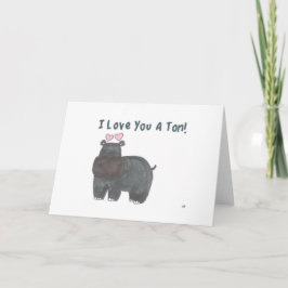 Tarjeta De Agradecimiento ILU Hippo I Love You Card