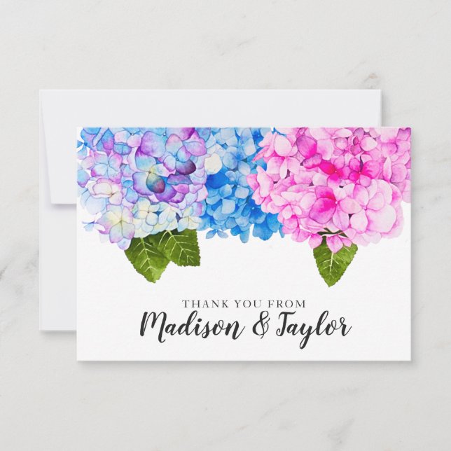 Tarjeta De Agradecimiento Ilustracion acuarela de las flores románticas de v (Anverso)