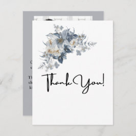 Tarjeta De Agradecimiento ilustración acuarela rústica de un floral 