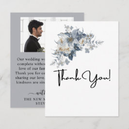 Tarjeta De Agradecimiento ilustración acuarela rústica de una floral 