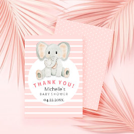 Tarjeta De Agradecimiento Ilustracion acuático de elefante de primavera cúrc