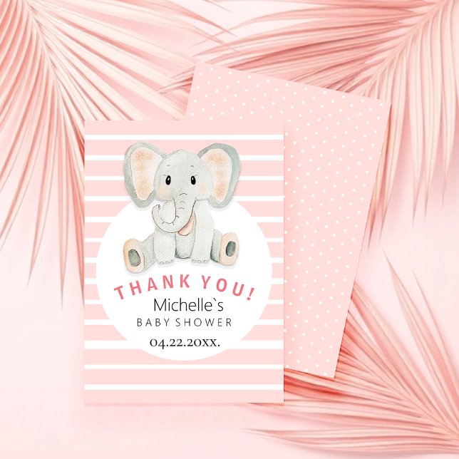 Tarjeta De Agradecimiento Ilustracion acuático de elefante de primavera cúrc (Subido por el creador)