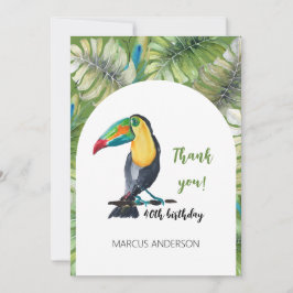 Tarjeta De Agradecimiento Ilustracion acuático exótico de Toucan