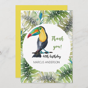 Tarjeta De Agradecimiento Ilustracion acuático exótico de Toucan
