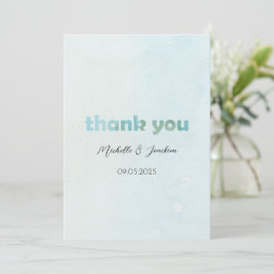 Tarjeta De Agradecimiento Ilustración artística floral en acuarela