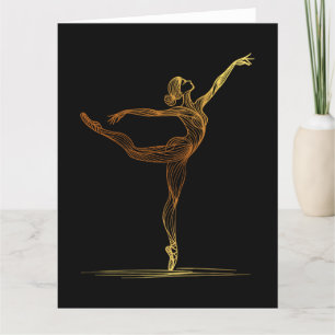 Tarjeta De Agradecimiento Ilustracion artístico de una bailarina de ballet