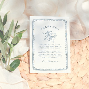 Tarjeta De Agradecimiento Ilustración Caprichosa de Limón   Desayuno Nupcial