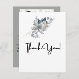 Tarjeta De Agradecimiento ilustración de acuarela rústica arreglo floral