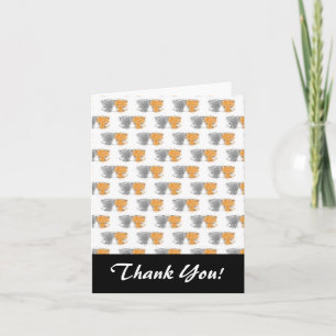 Tarjeta De Agradecimiento Ilustración de adorables gatitos esponjosos Arte d