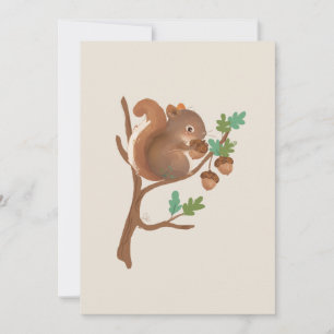 Tarjeta De Agradecimiento Ilustración de animal de ardilla en bosque arbolad