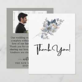 Tarjeta De Agradecimiento Ilustración de arreglo floral en acuarela rústica