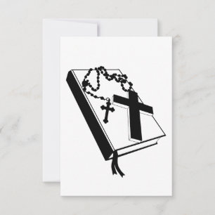 Tarjeta De Agradecimiento ilustracion de arte cruzado de biblias collar de r