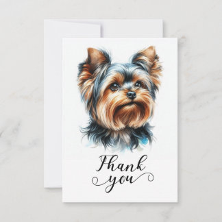 Tarjeta De Agradecimiento Ilustración de arte de Yorkshire Terrier Yorkie li