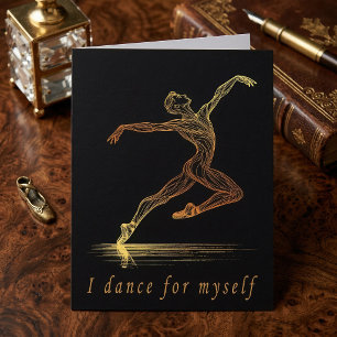 Tarjeta De Agradecimiento Ilustración de bailarina de ballet dorada: Gracia 