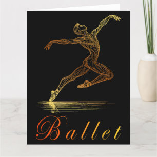 Tarjeta De Agradecimiento Ilustracion de bailarina masculina de ballet de Go