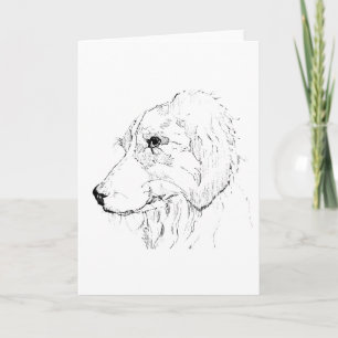 Tarjeta De Agradecimiento Ilustración de Border Collie – Arte Minimalista