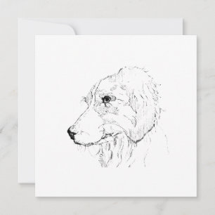 Tarjeta De Agradecimiento Ilustración de Border Collie – Arte Minimalista