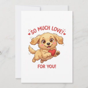 Tarjeta De Agradecimiento Ilustración de cachorro adorable con corazón