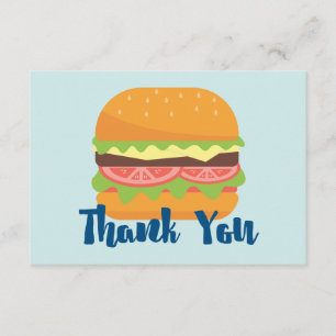 Tarjeta De Agradecimiento Ilustración de Hamburguesa Gracias