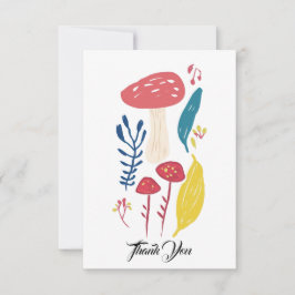 Tarjeta De Agradecimiento Ilustracion de hongos pequeños