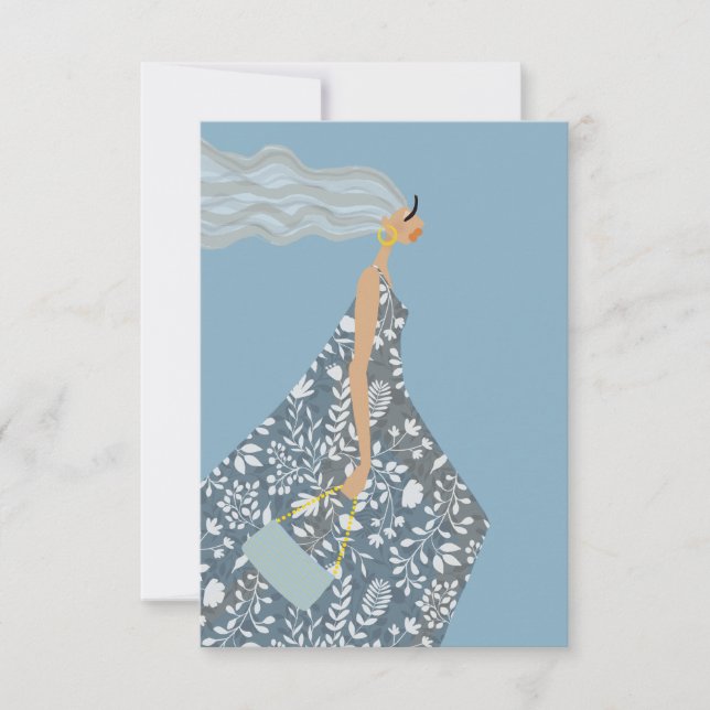 Tarjeta De Agradecimiento Ilustracion de moda Garden Swag Fashionista (Anverso)