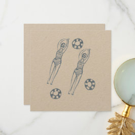 Tarjeta De Agradecimiento Ilustracion de nadadores de Snicro artesanal