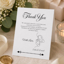 Tarjeta De Agradecimiento Ilustración de pareja de arte lineal minimalista  