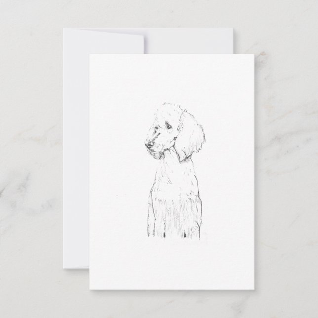 Tarjeta De Agradecimiento Ilustración de perro Caniche estándar (Anverso)