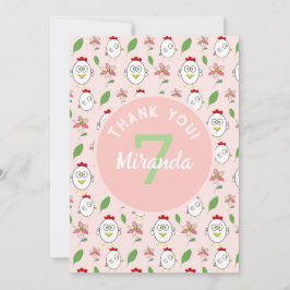 Tarjeta De Agradecimiento Ilustracion de pollo Personalizado