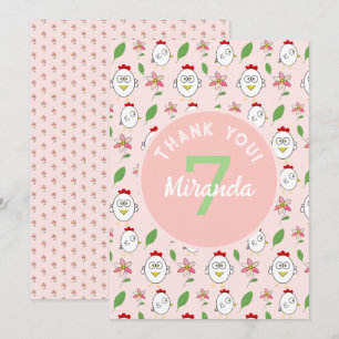 Tarjeta De Agradecimiento Ilustracion de pollo Personalizado