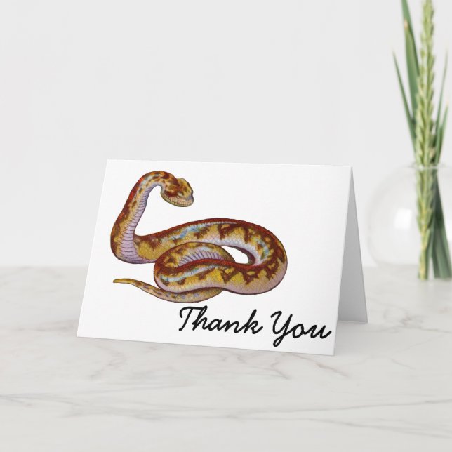 Tarjeta De Agradecimiento Ilustracion de serpiente de época (Anverso)