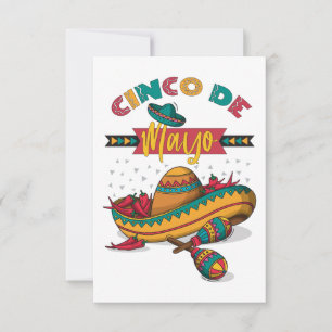 Tarjeta De Agradecimiento Ilustración del Cinco De Mayo, 1/2