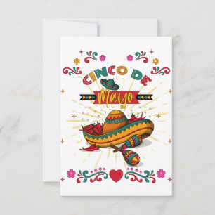 Tarjeta De Agradecimiento Ilustración del Cinco De Mayo, 2/2