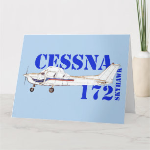 Tarjeta De Agradecimiento Ilustracion del diseño del avión Cessna 172 Skyhaw